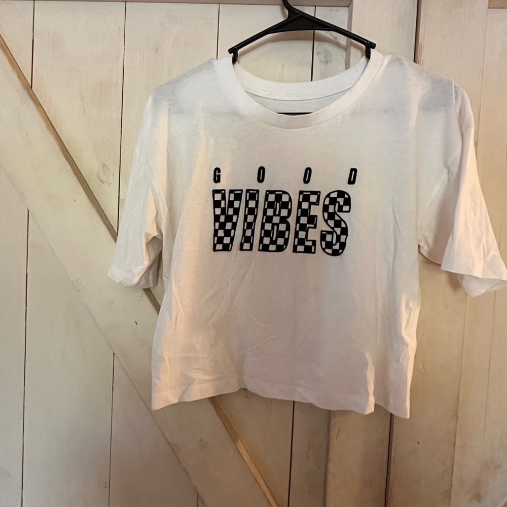Good Vibes White Graphic Tee